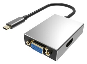 POWERTECH αντάπτορας Type-C σε VGA/HDMI PTH-050