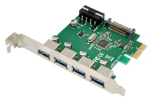 POWERTECH κάρτα επέκτασης PCIe σε 4x USB 3.0 ST66