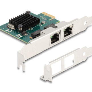 DELOCK κάρτα επέκτασης PCIe x1 σε 2x RJ45 Gigabit 88205