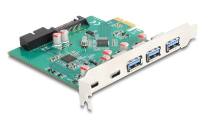 DELOCK κάρτα επέκτασης PCI x1 σε 3x USB/2x USB-C/19-pin 90109